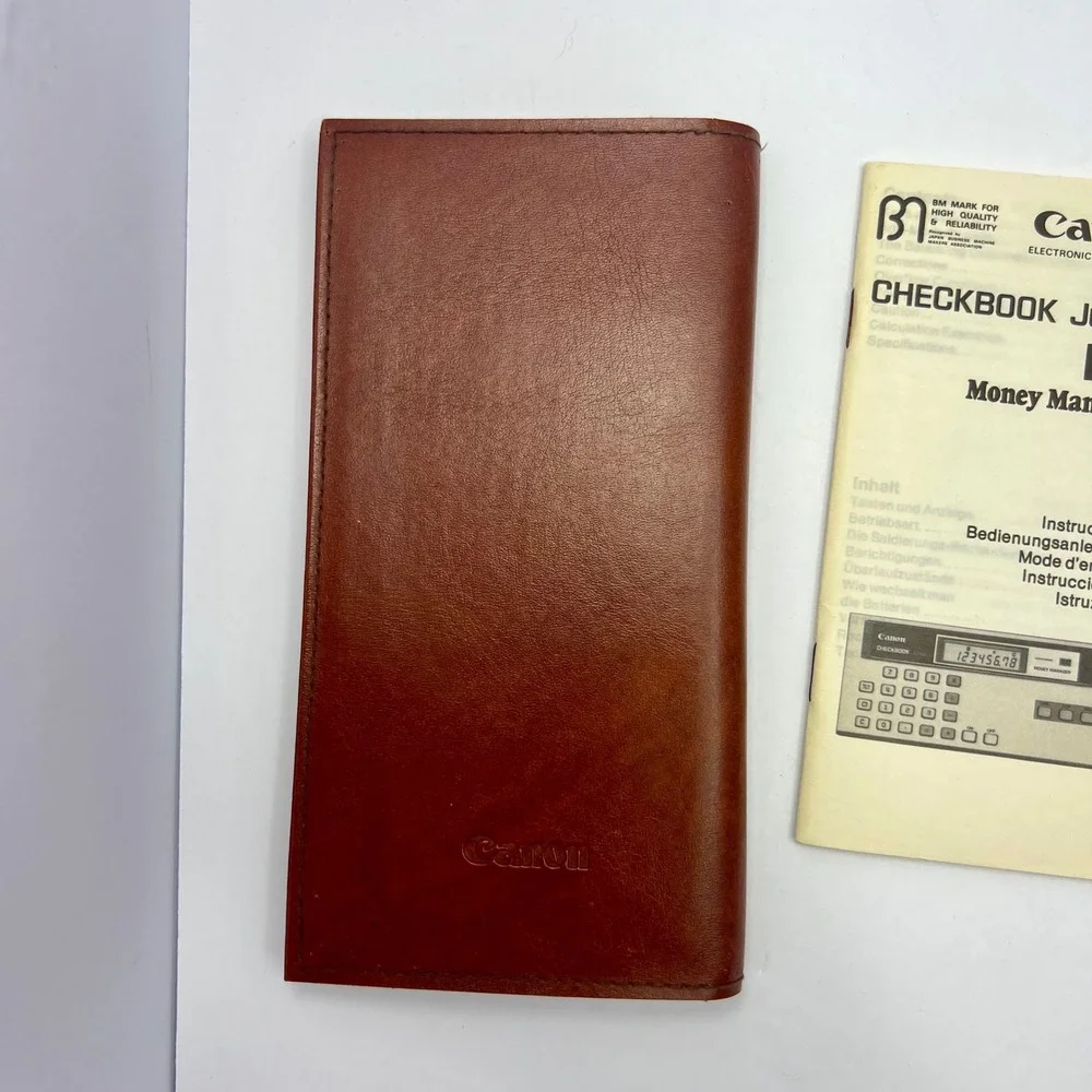 Canon Checkbook Junior Money Manager Calculator Set WORKS with Pen Manual 1980s